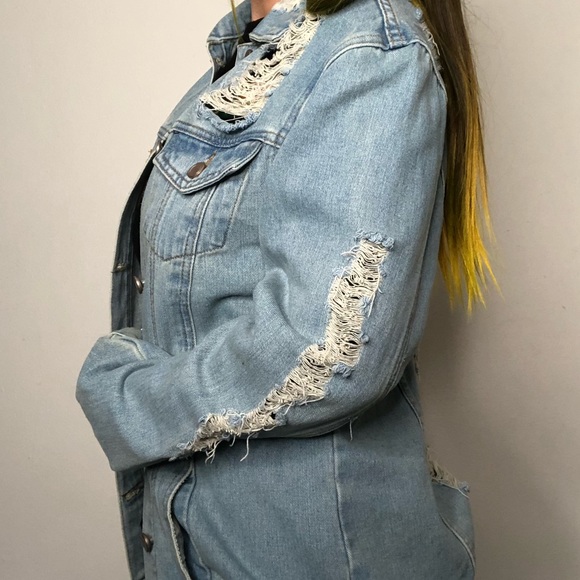 Distressed Denim Jacket - Picture 3 of 7